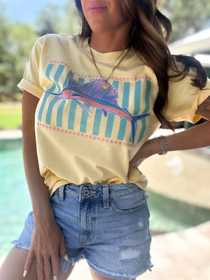 Hooked On Sunshine Marlin Comfort Colors Tee - Butter