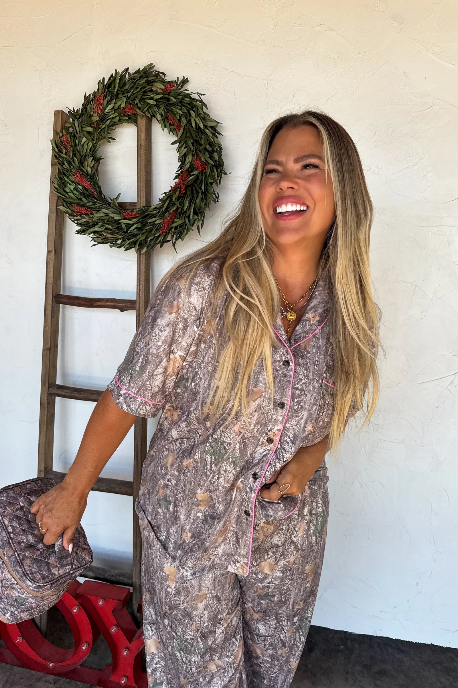 Camo Quilted Puffer Make Up Bag