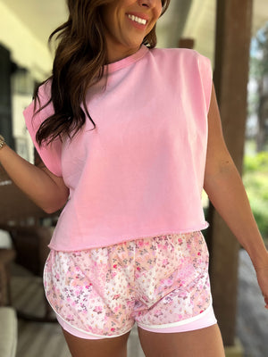 Keep It Easy Double Layer Shorts - Pink