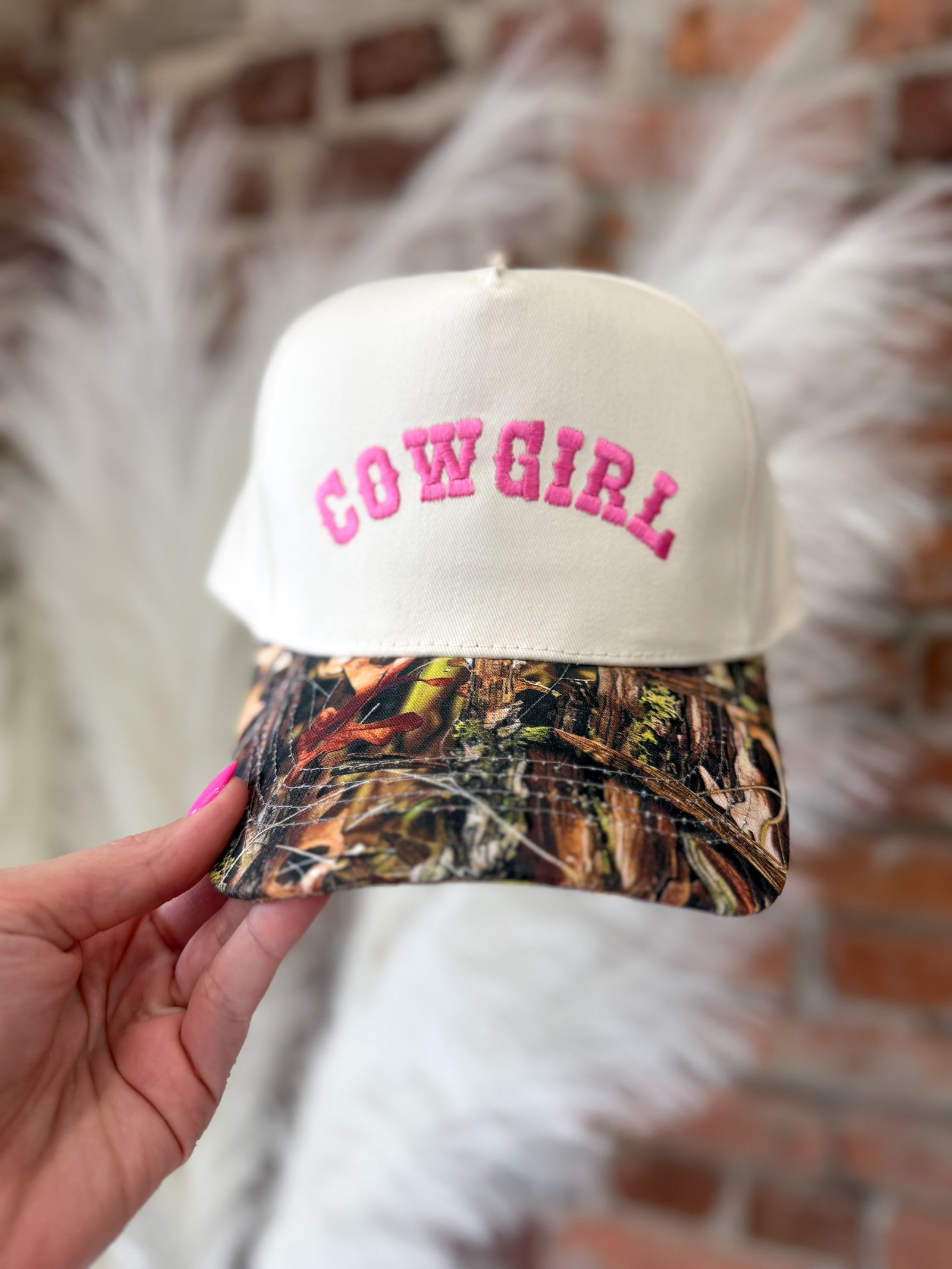 Cowgirl Camo Trucker Hat - Pink