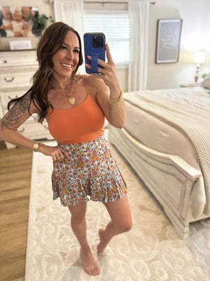 On My Terms Elastic Strap Tank - Orangesicle