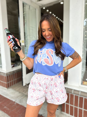 Emmie Floral Print French Terry Shorts
