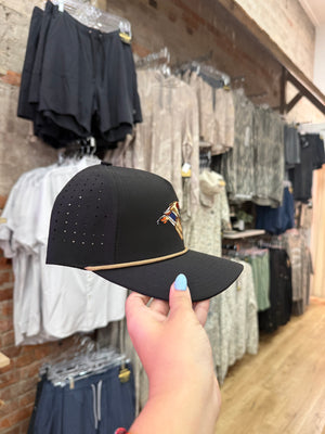 Mallard Black 6 Panel Rope Hat