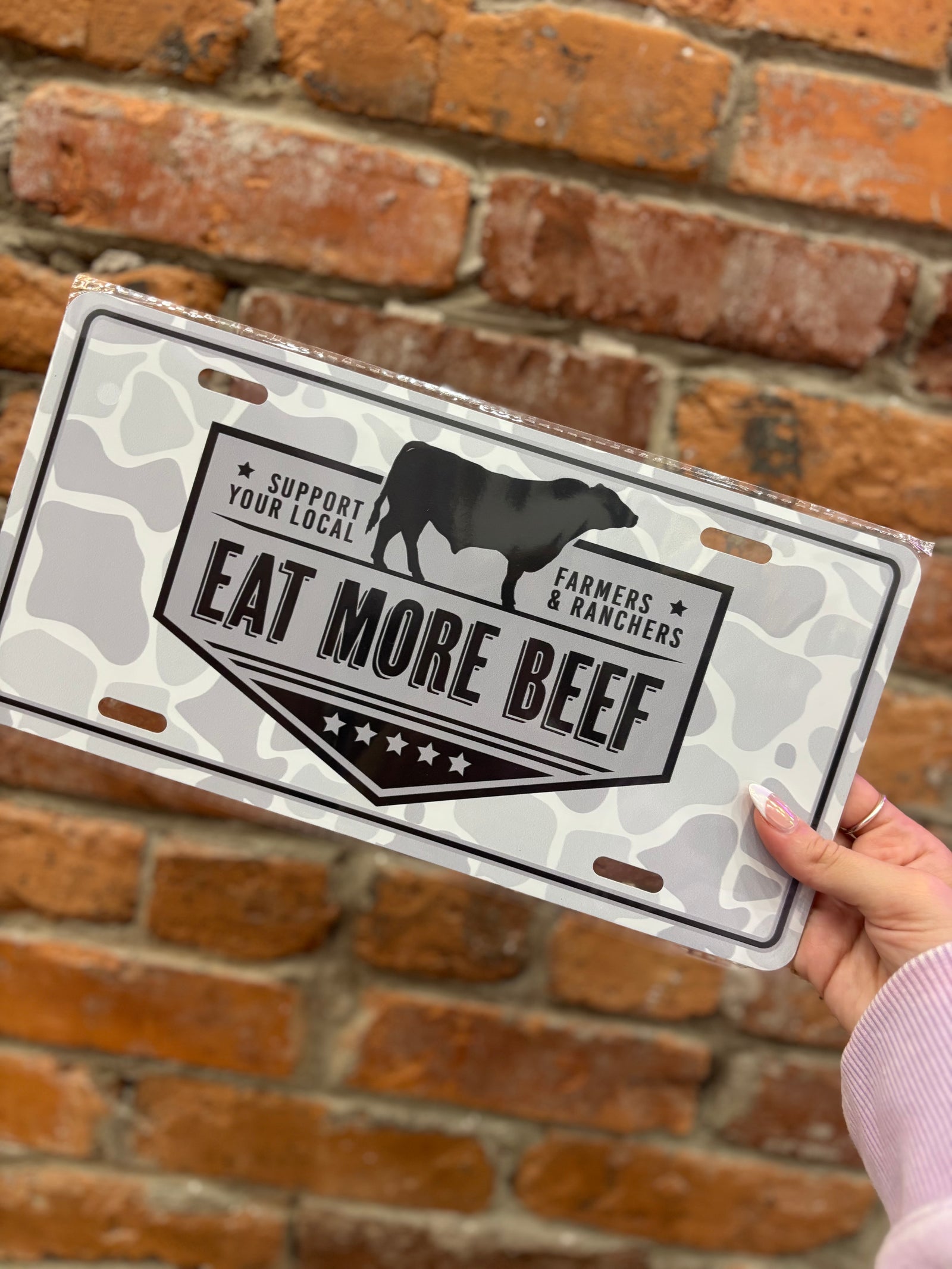 License Plate Tag- Eat Beef