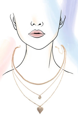 Checker Engraved Heart Necklace