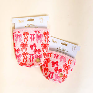 Sip Savvy Drink Sleeve-Blushing Bows Large