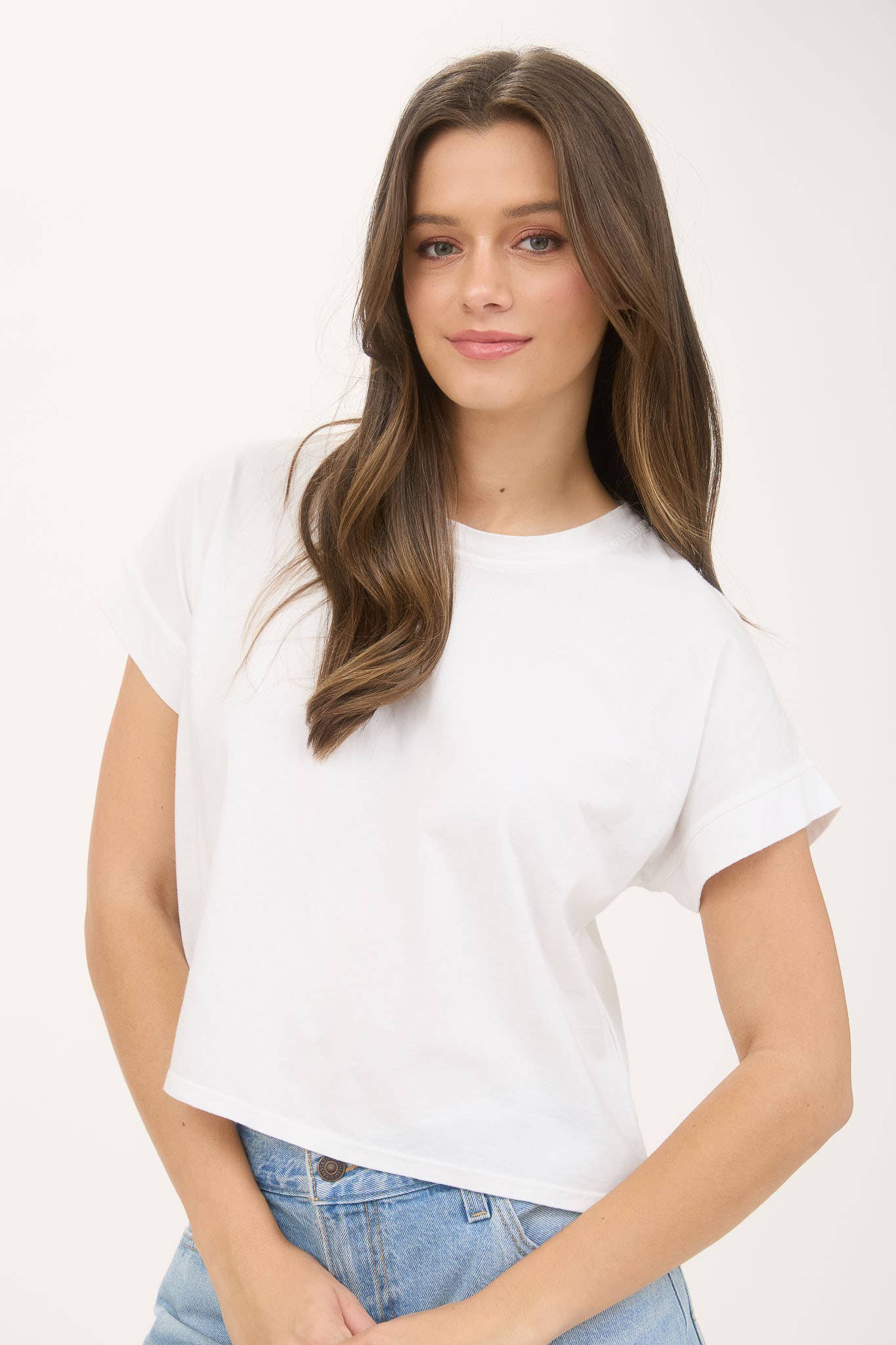 Britt Drop Shoulder Top - White