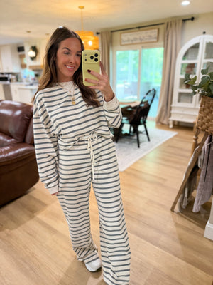 Banks Striped Knit Oversized Sweater Top