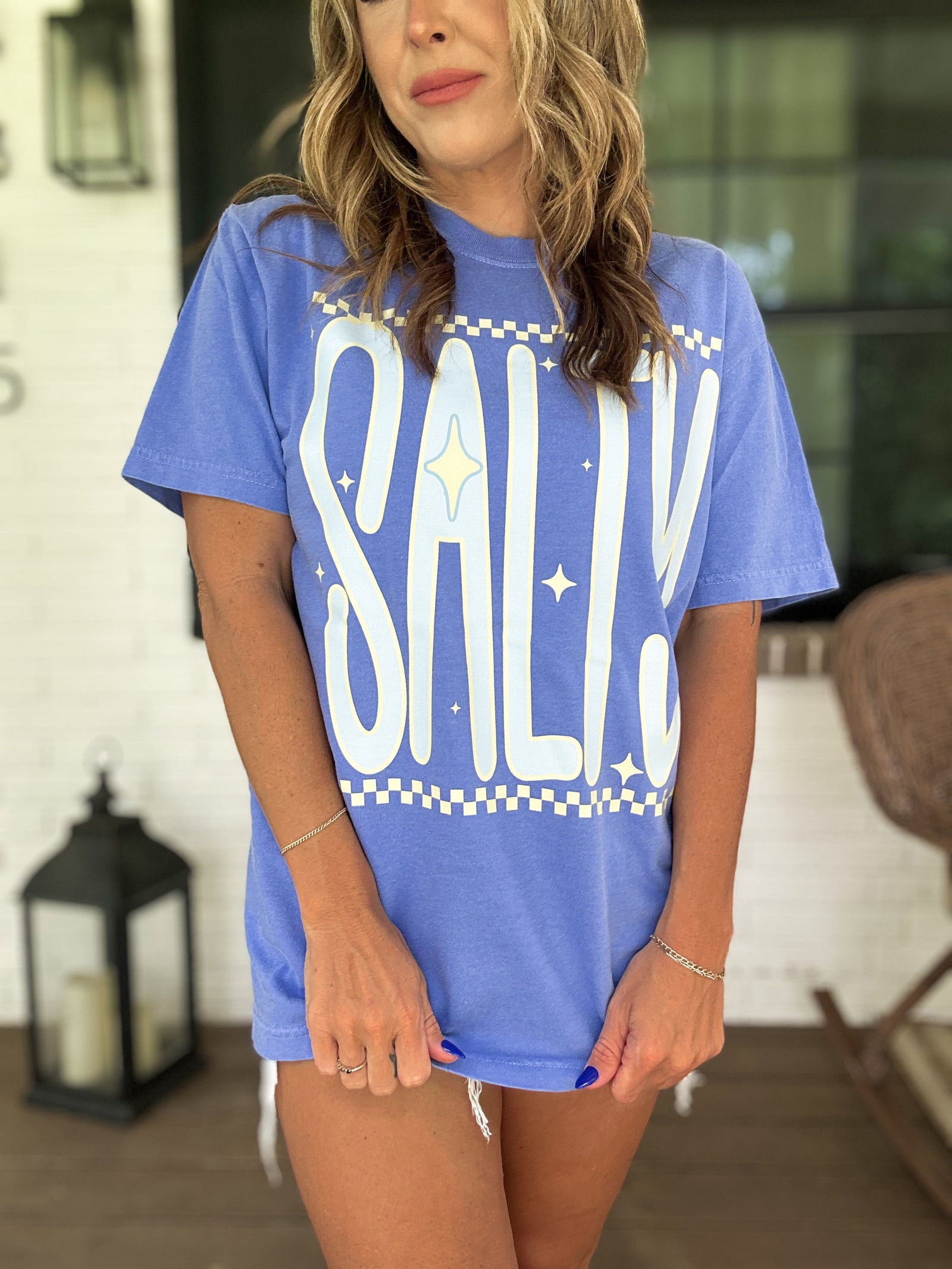 Salty Checkered Comfort Colors Tee