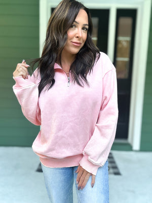 Hollis Acid Wash Fleece Half Zip Pullover