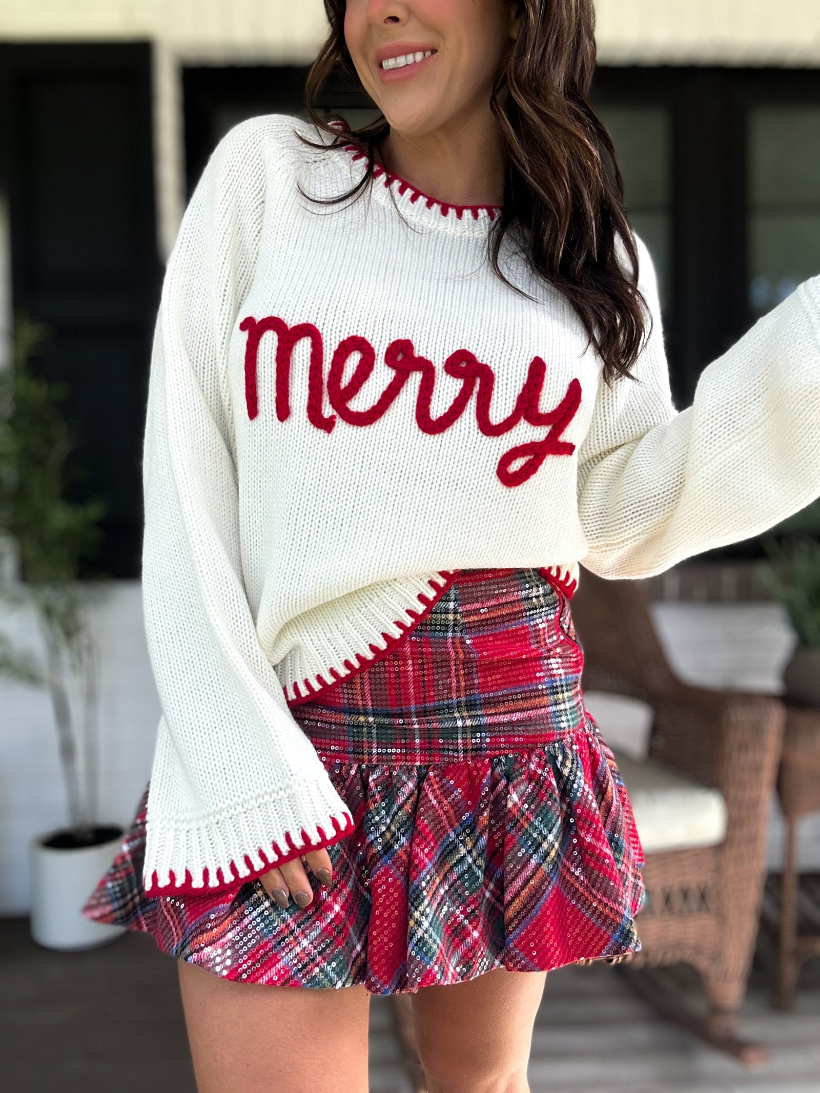 Merry and Bright Holiday Knitted Sweater