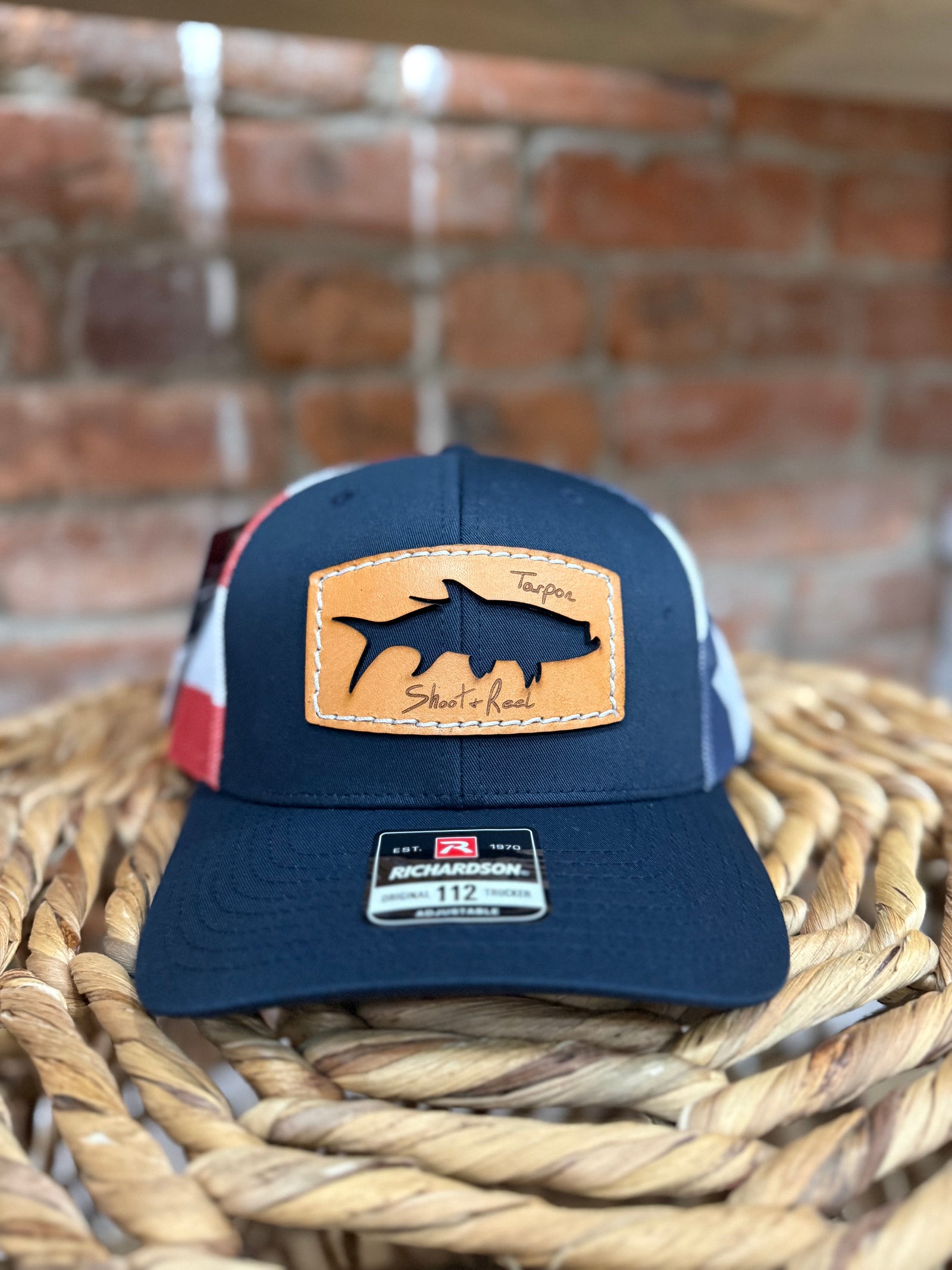 Shoot & Reel Navy Flag Tarpon Cut Out Patch Hat
