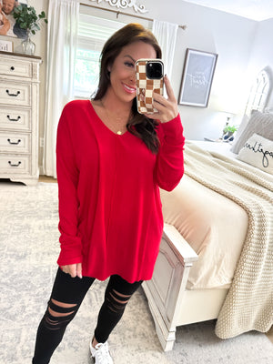 Decisions To Make Tunic Sweater - Red