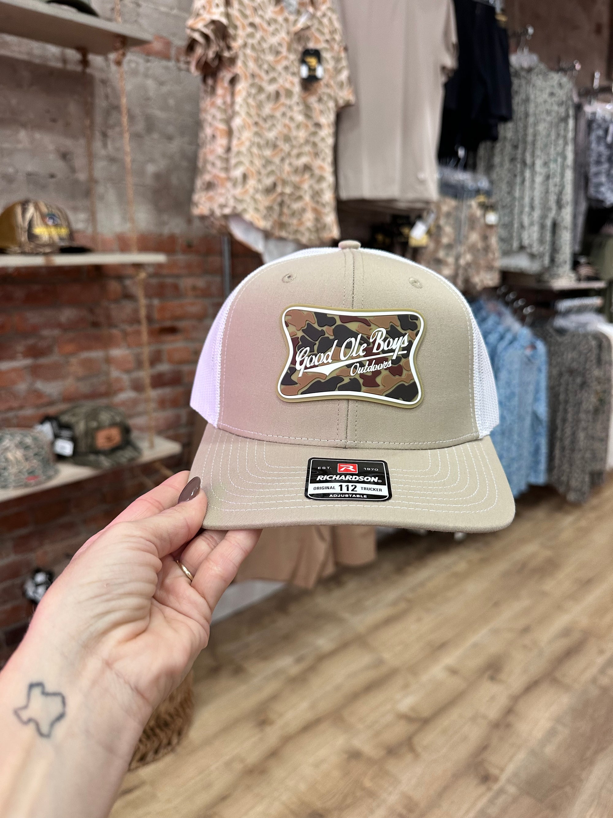 Good Ole Boy Camo Patch Hat - Khaki