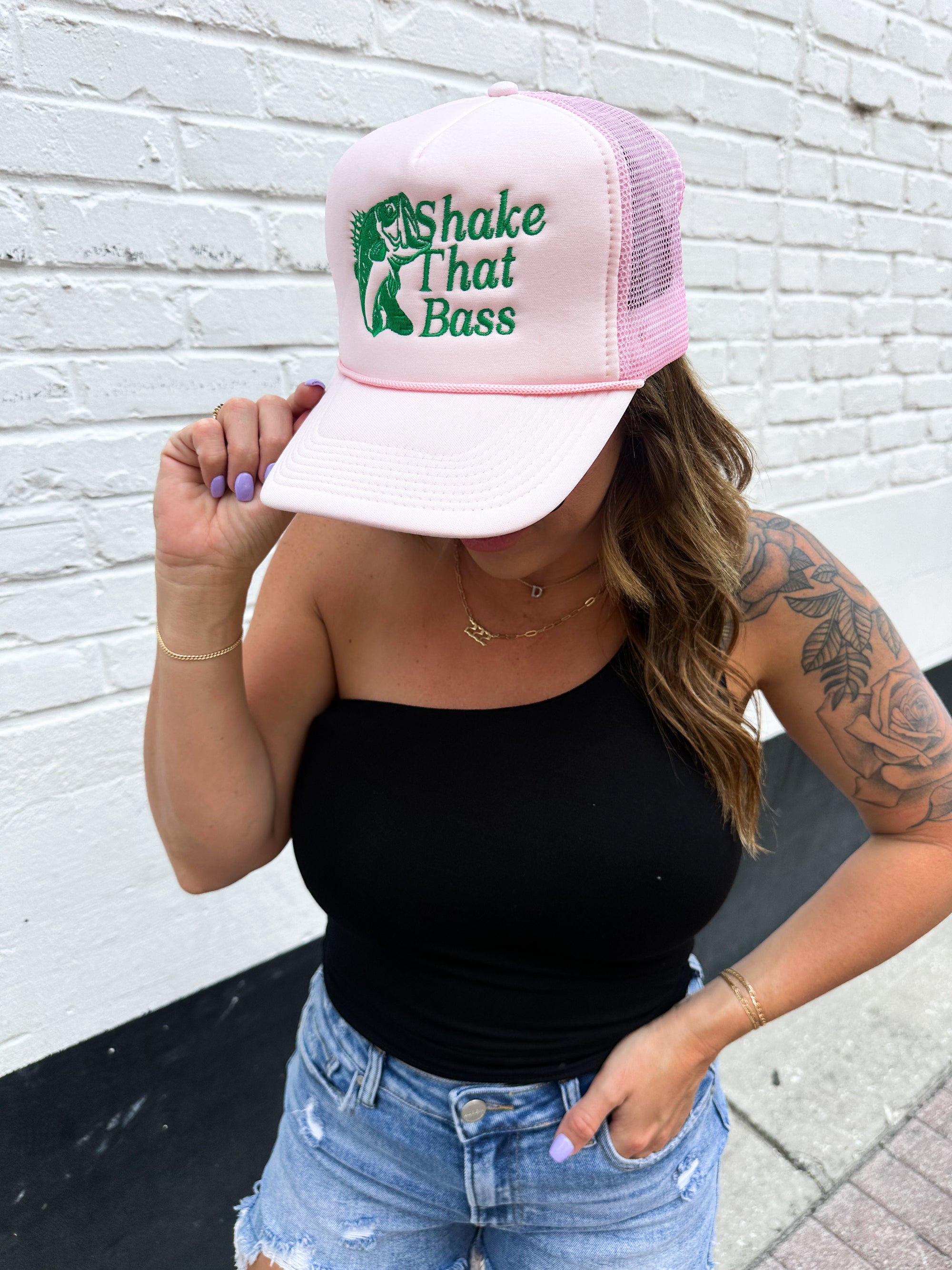 Shake That Bass Pink Trucker Hat