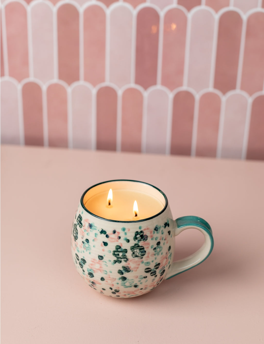 Sweet Grace Candle Mug - Navy Floral