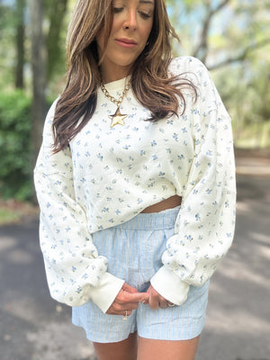 Leigha Long Sleeve Floral Pullover