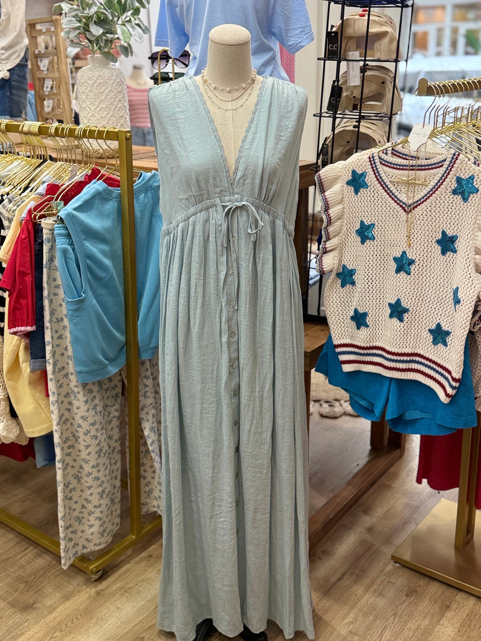 Sophia Maxi Dress - Misty Blue