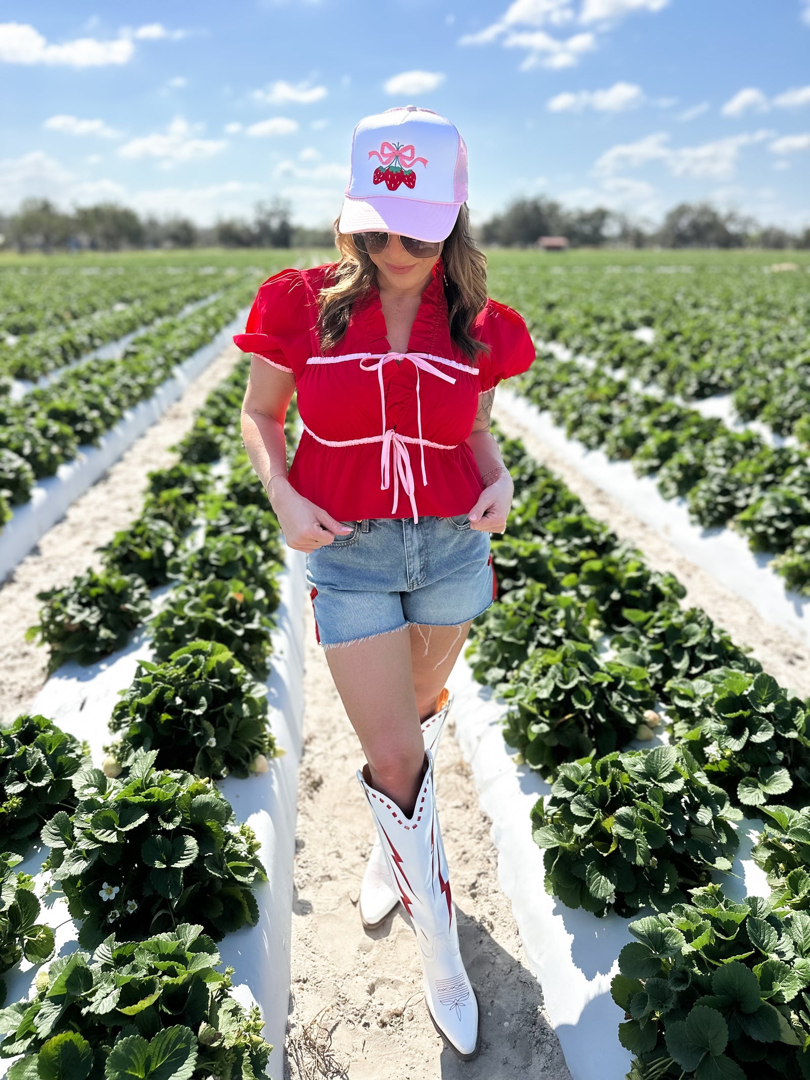 Keep On Wishing Ribbon Puff Sleeve Top