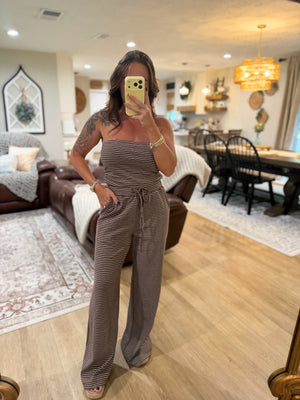 Georgina Striped Pants - Brown