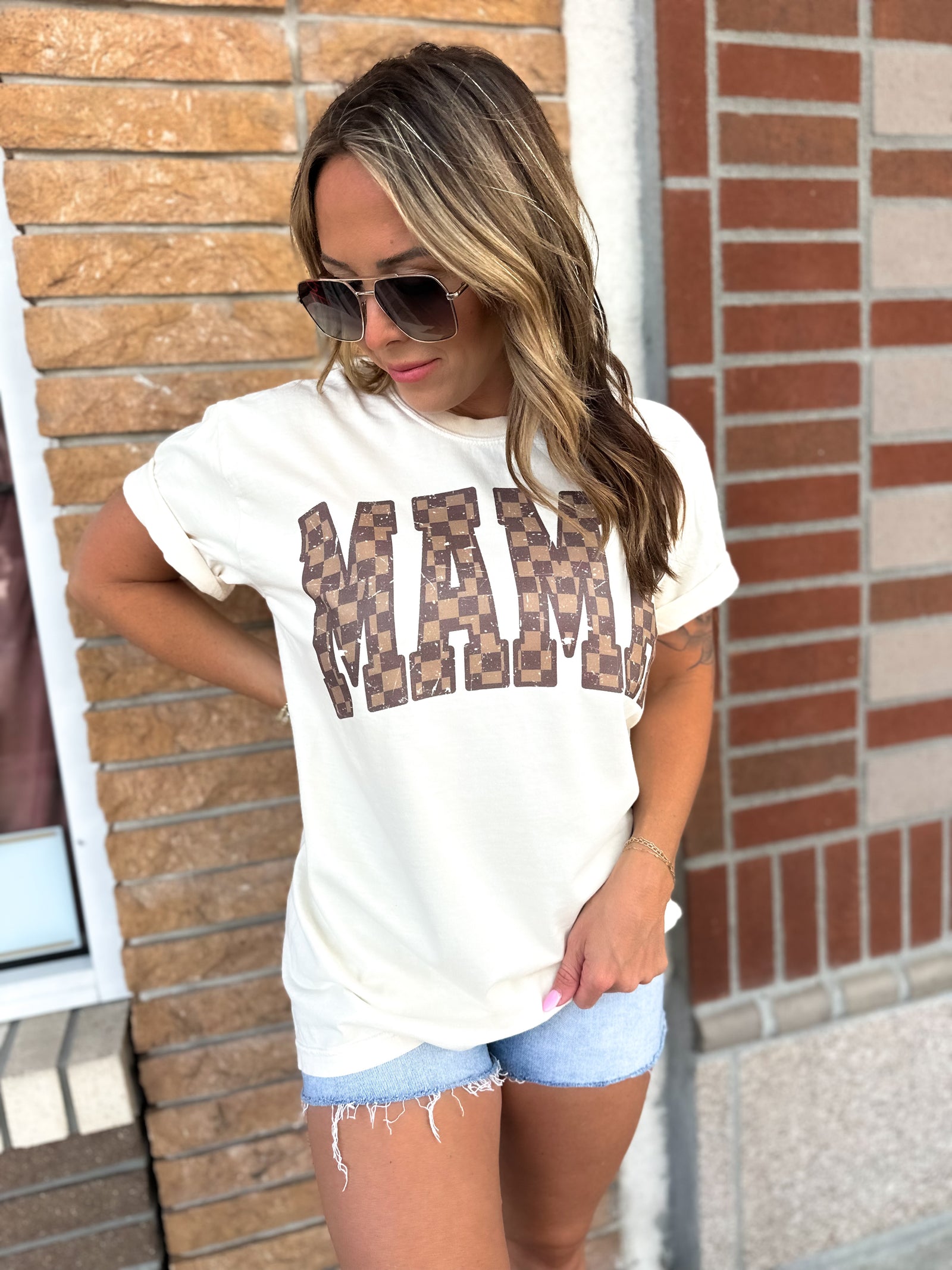 Checkered Mama Comfort Colors Tee
