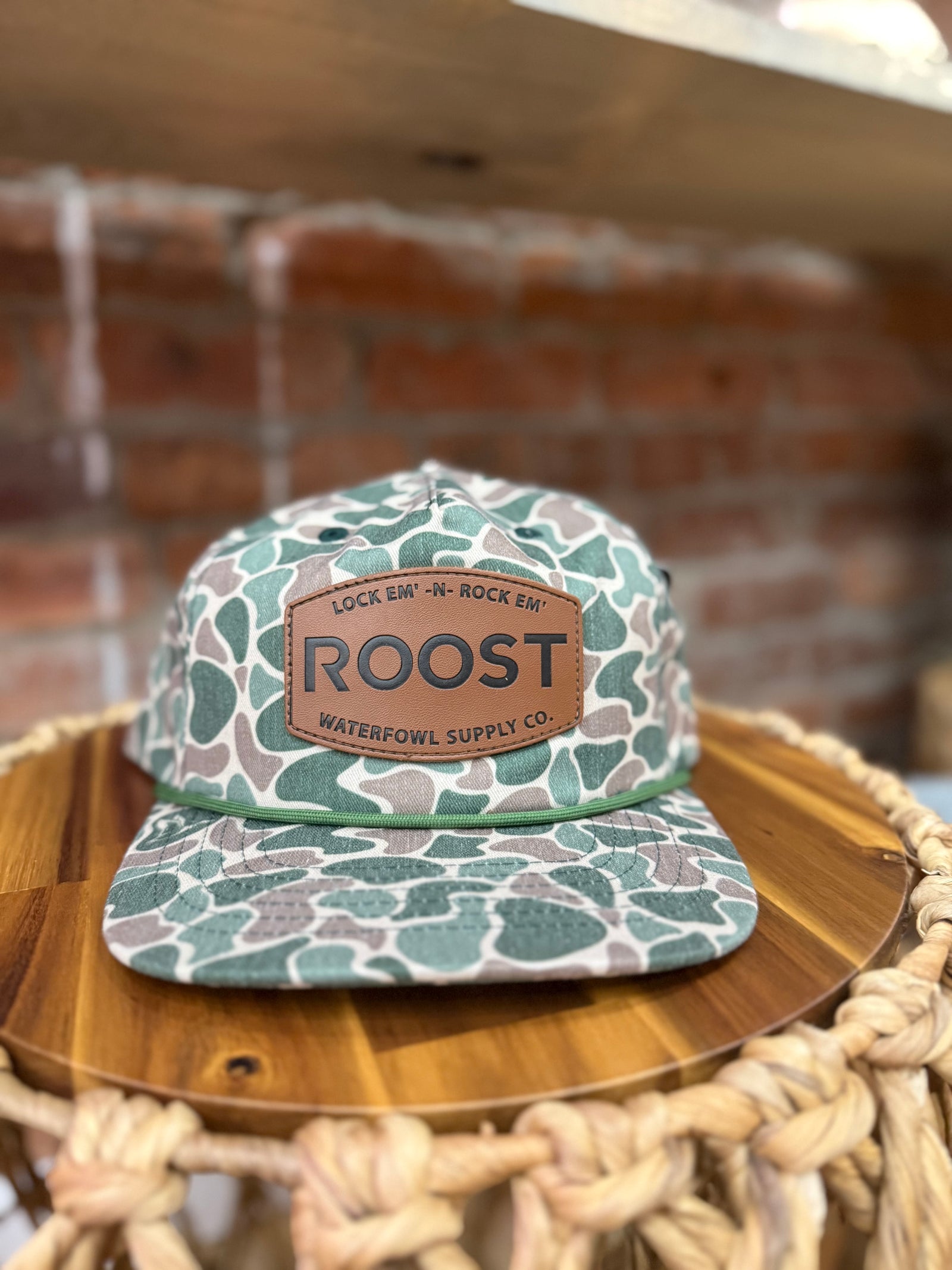 Vintage Camo Leather Patch Hat