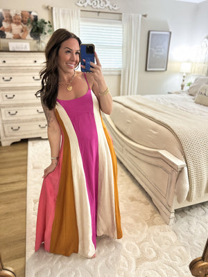 Jaymie Color Block Sleeveless Maxi Dress