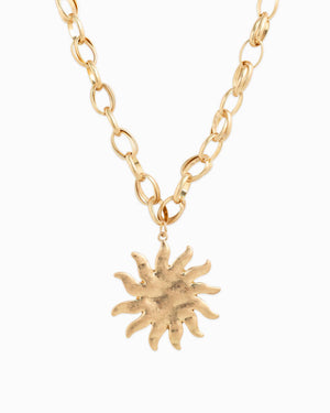 Large Hammered Sunburst Necklace