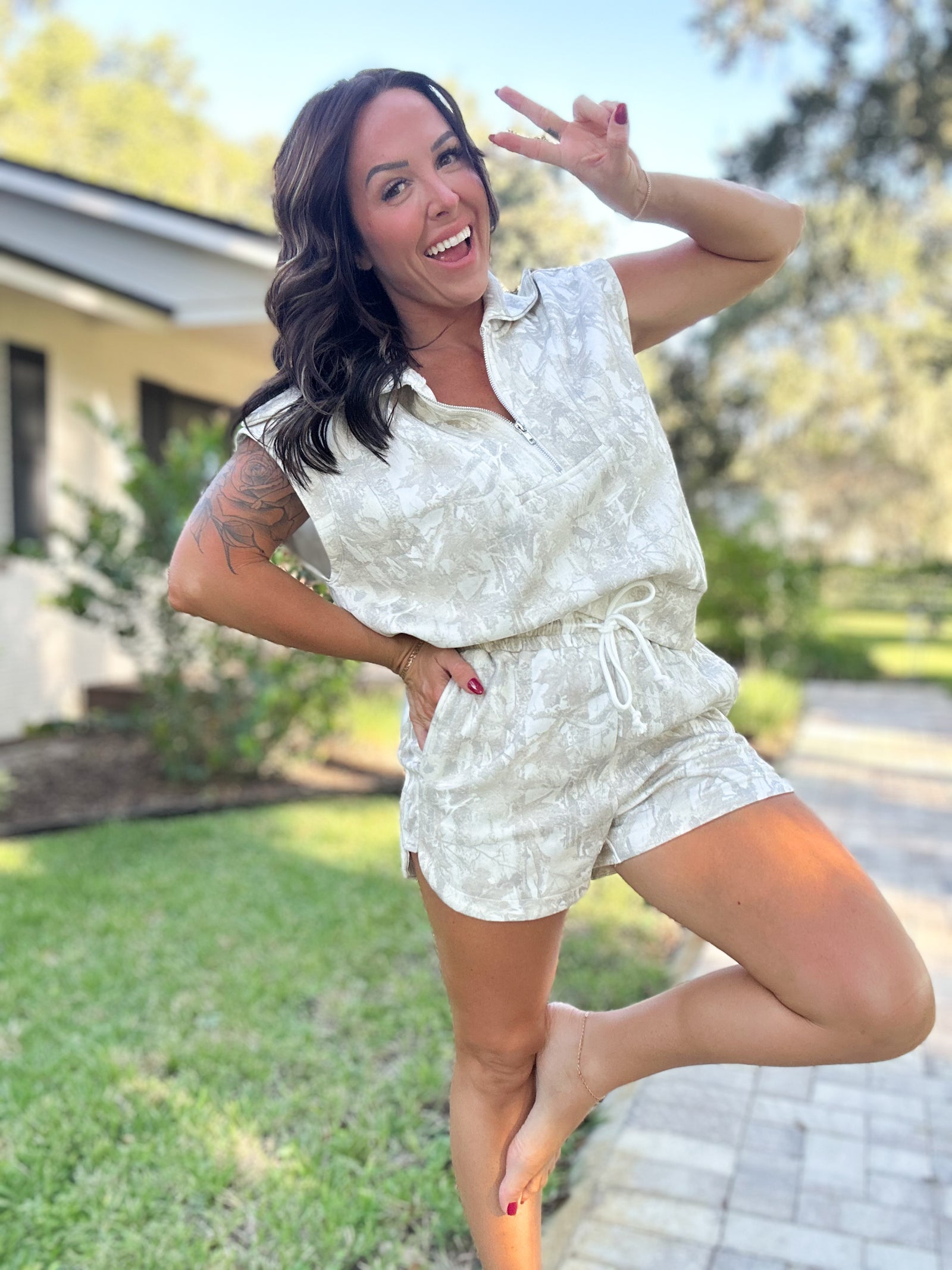 Vivian Vintage Camo Two Piece Set