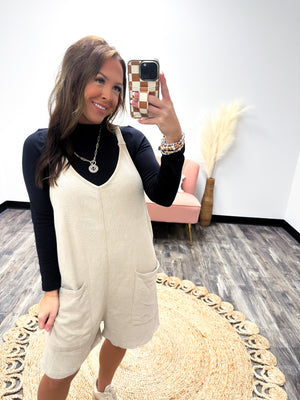 Out and About Slouchy Romper - Taupe