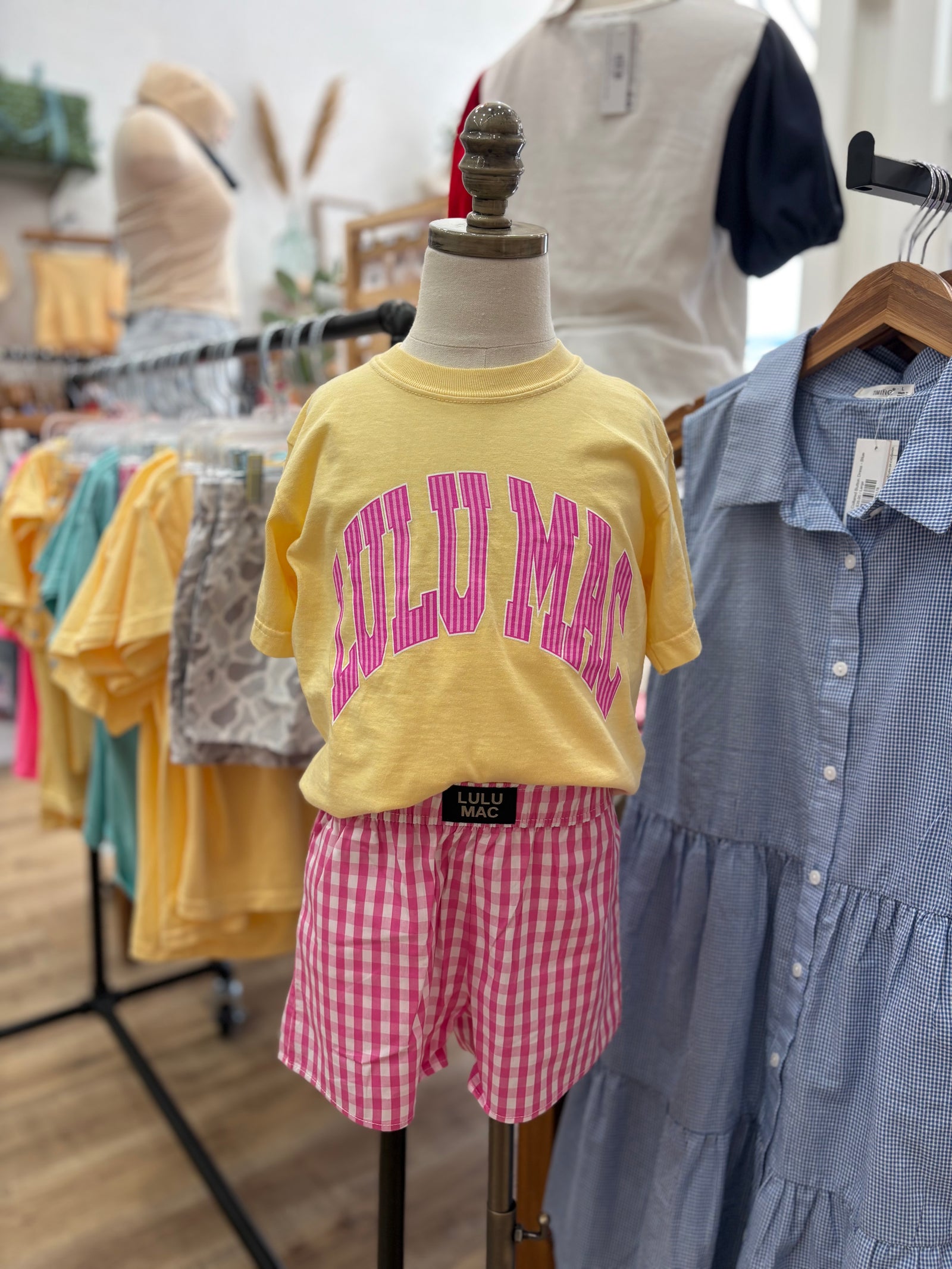 LuluMac Youth Boxer Shorts - Pink Gingham
