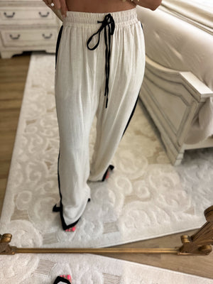 Valerie Linen Blend Color Block Pants