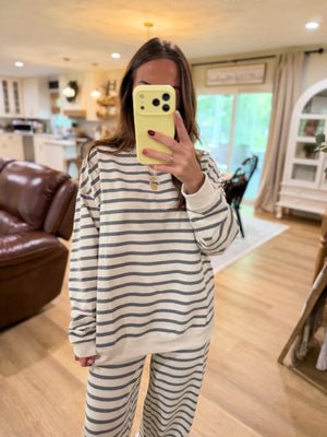 Banks Striped Knit Oversized Sweater Top