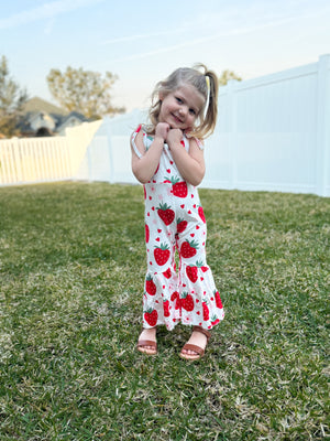 Berry Girlie Flare Jumpsuit