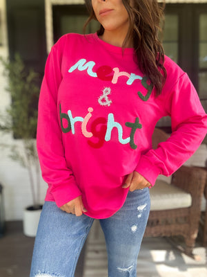 Merry & Bright Embroidered Sweater