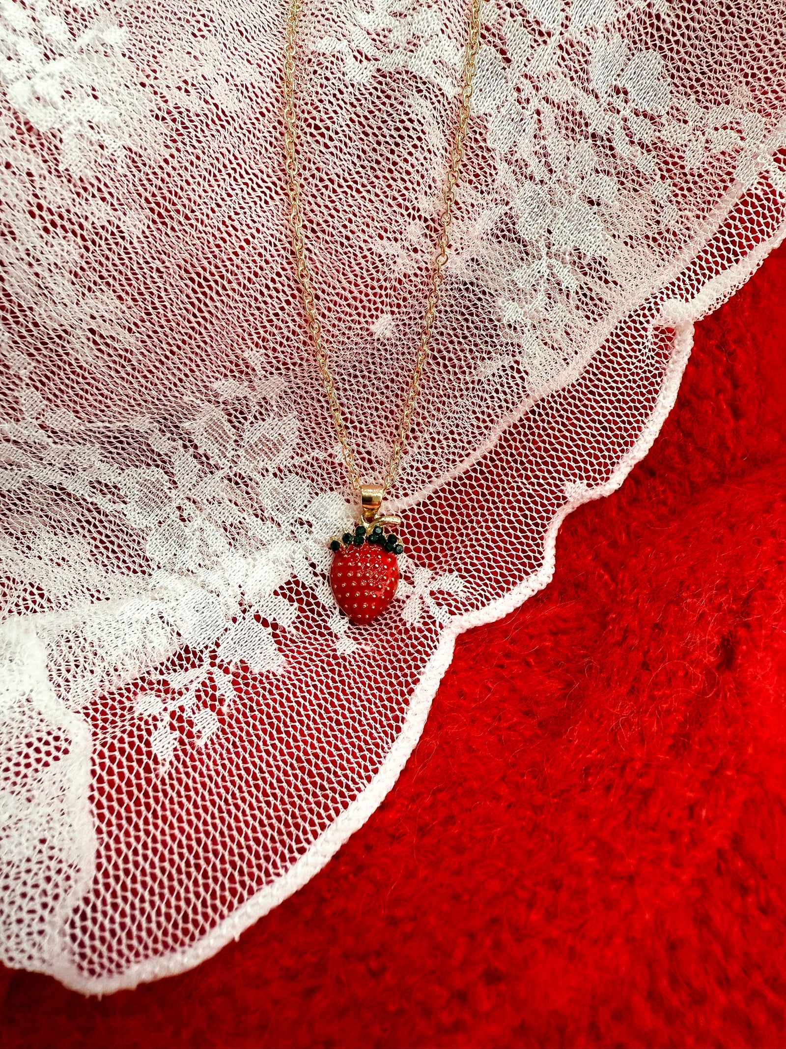 Raised On Strawberries Necklace