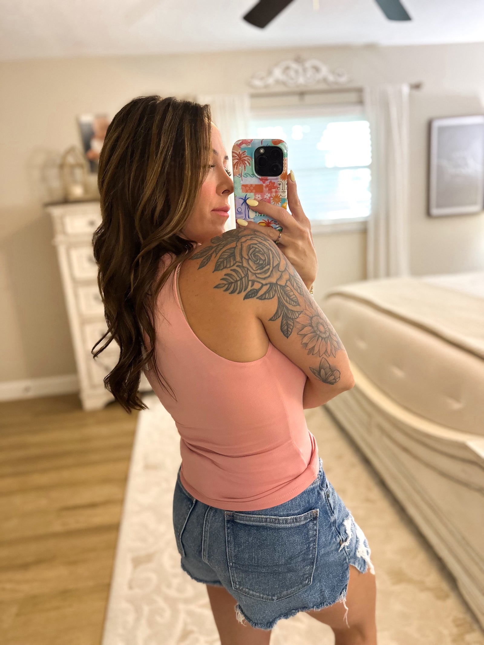 All About It Round Neck Tank - Dusty Pink