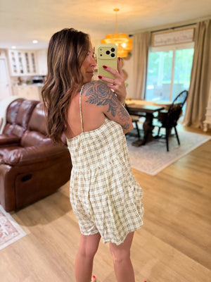Avery Plaid Flowy Fit Romper