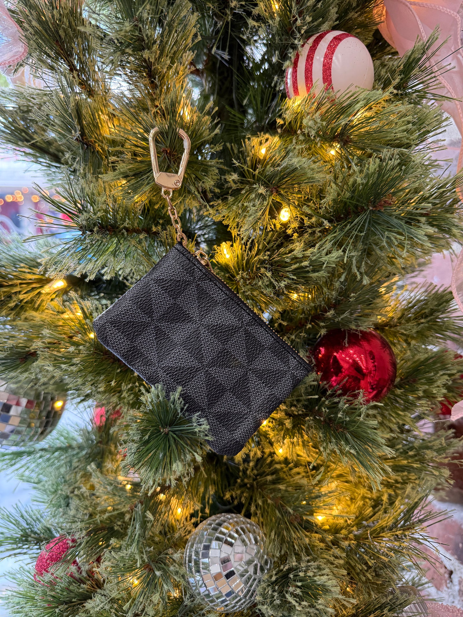 DOORBUSTER - Checkered Keychain Card Holder - Black