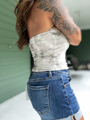Bronwyn Bottomland Camo Tube Top - White Camo