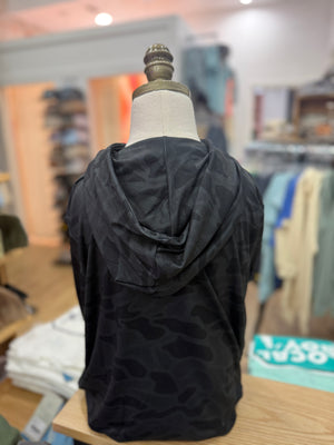 Burlebo Youth Performance Hoodie - Black Camo