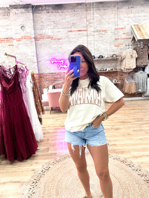 Beige Checkered Mama Comfort Color Tee