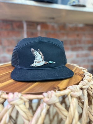 Roost Black 7 Panel Duck Hat
