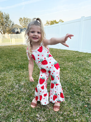 Berry Girlie Flare Jumpsuit