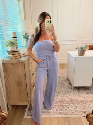 Georgina Striped Pants - Lavender