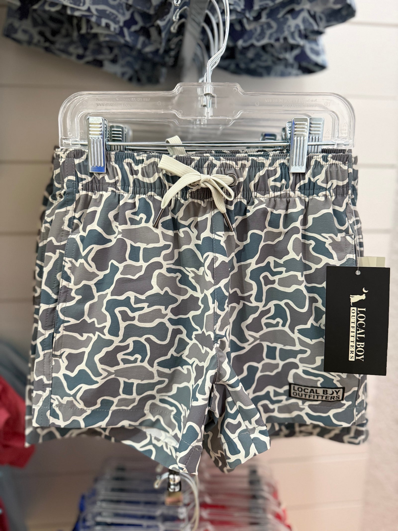 Local Boy Youth Bayview Swim Trunks - Fish Camo