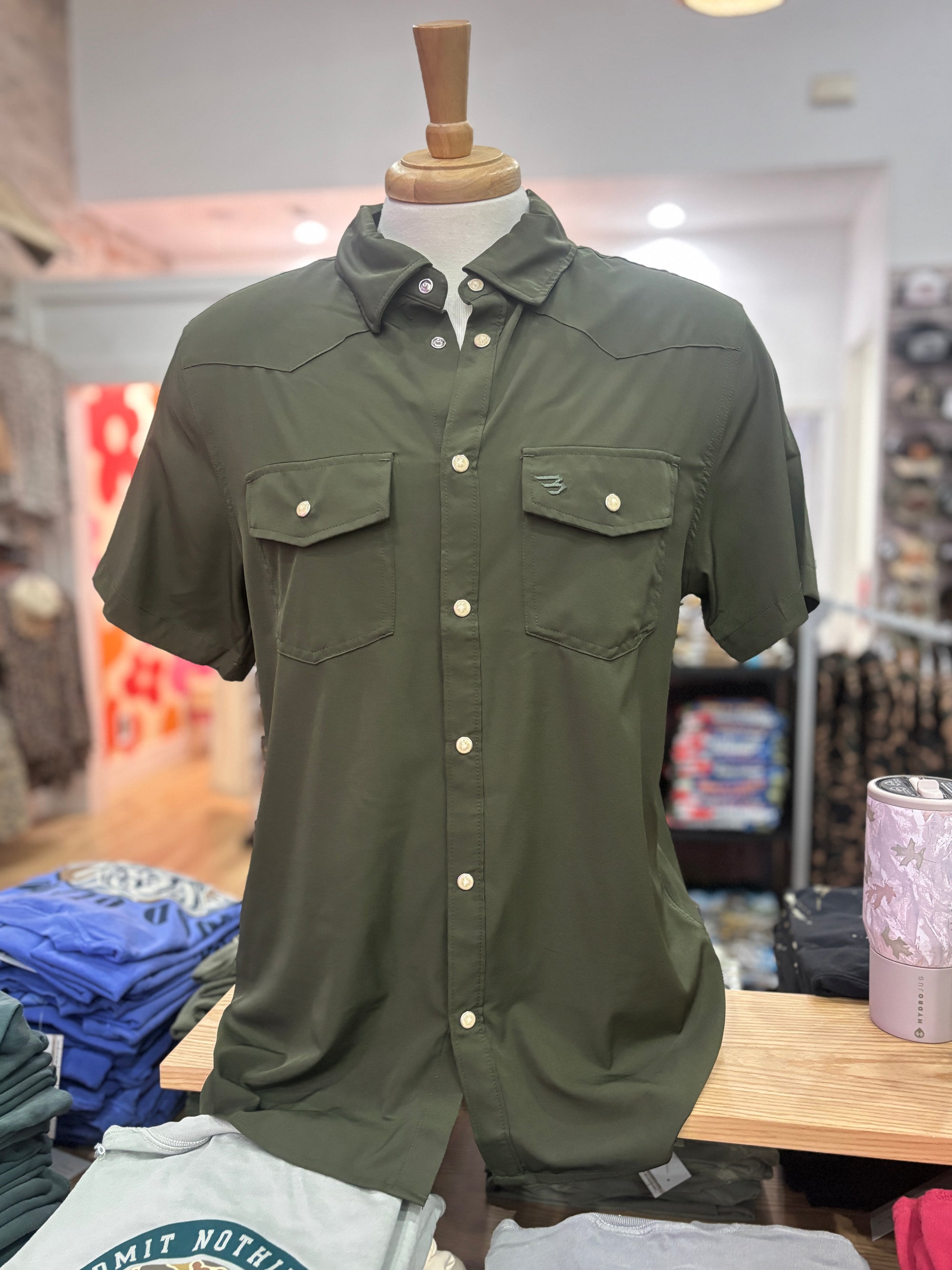 Burlebo Performance Western Shirt - Mallard Green