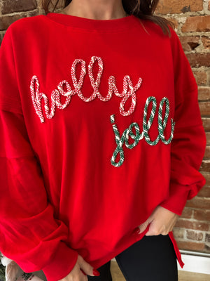 Holly Jolly Twist Rope Oversized Pullover