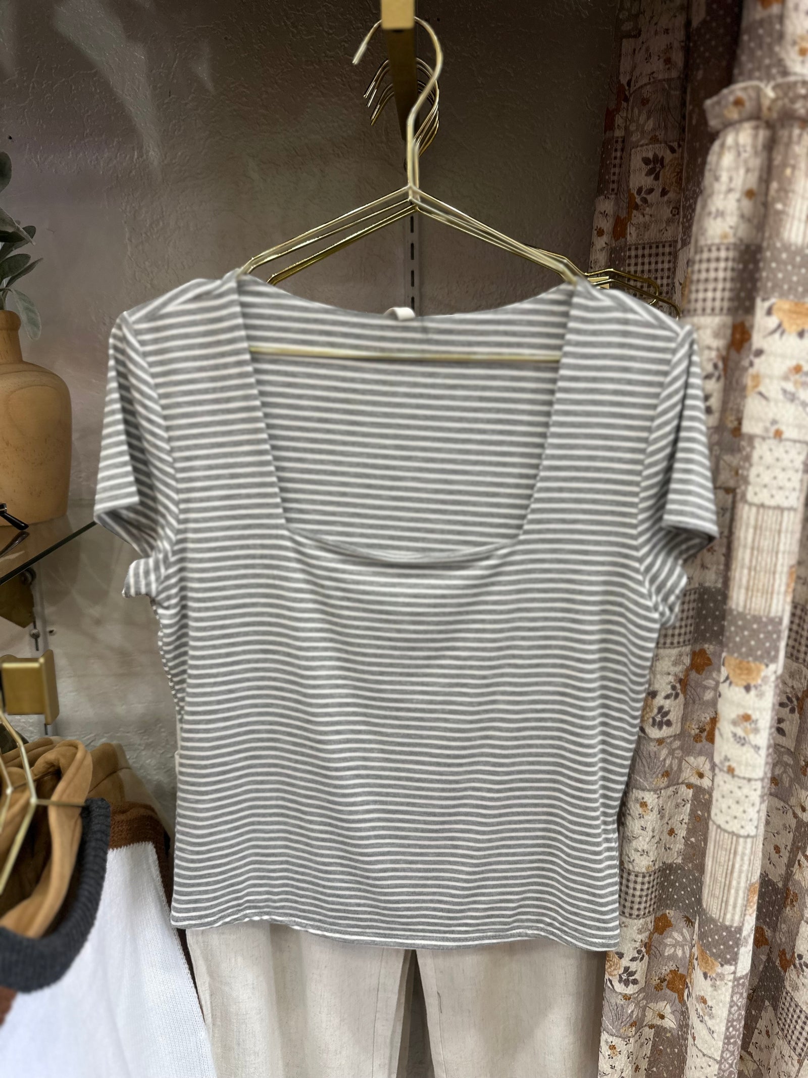 Bold Move Striped Top - H.Gray