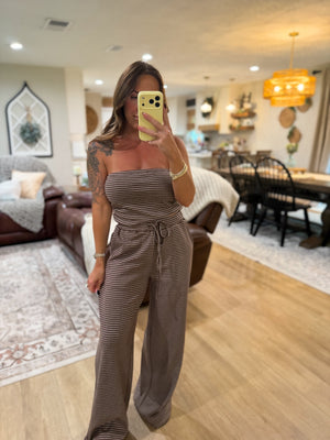 Georgina Striped Pants - Brown